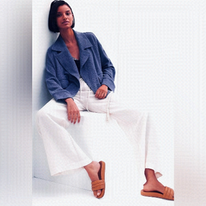 𝅺FREE People Heather Blue 100% Wool Coatigan Size XS